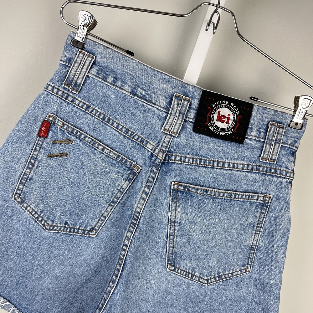 L.E.I. Denim Cutoff Jean Shorts Juniors 9 High Rise Vintage 90s USA 29" Waist